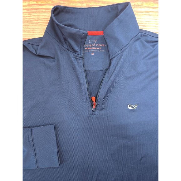 Vineyard Vines Mens Performance Quarter Zip Pullover Medium Blue - Picture 4 of 8